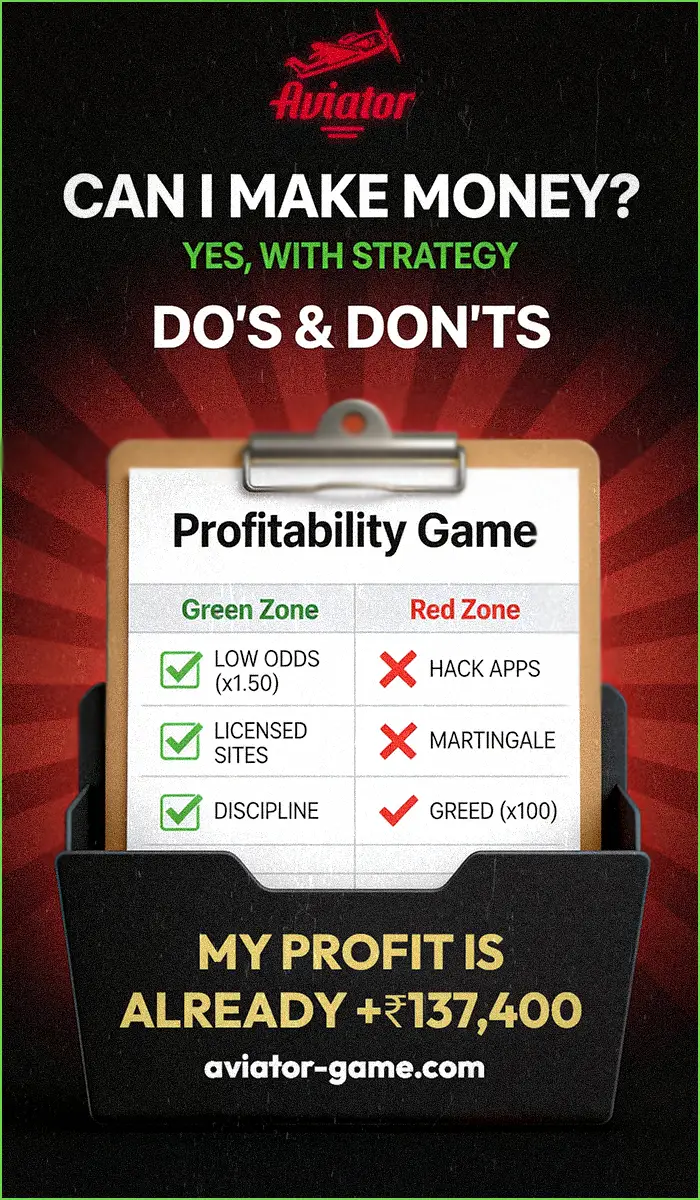 Can I Make Money in Play Aviator Game Online: Summary Checklist. Do's (Low Odds) and Don'ts (Hacks) for Profit in India.